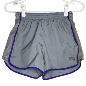 Victoria's Secret PINK Parachute Fully Lined‎ Track Short Gray Silver and Purple